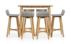 Table De Bar Et 6 Chaises De Jardin Acacia Massif Clair Et Résine Tressée Gris Vidot -Mobilier De Jardin Soldes table de bar et 6 chaises de jardin acacia massif clair et resine tressee gris vidot 8718475614616 262898