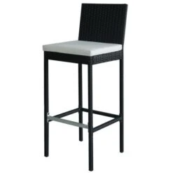 Table De Bar Rectangulaire Et 6 Tabourets De Jardin Résine Tressée Noir Klark -Mobilier De Jardin Soldes table de bar rectangulaire et 6 tabourets de jardin resine tressee noir klark 8718475501855 332158