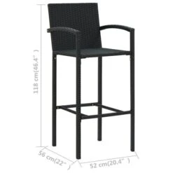 Tabourets De Bar 4 Pcs Noir Résine Tressée -Mobilier De Jardin Soldes tabourets de bar 4 pcs noir resine tressee 3666722354790 943937