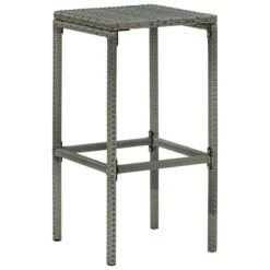 Tabourets De Bar Avec Coussins 4 Pcs Gris Résine Tressée -Mobilier De Jardin Soldes tabourets de bar avec coussins 4 pcs gris resine tressee 3666722354868 943876
