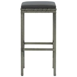 Tabourets De Bar Avec Coussins 4 Pcs Gris Résine Tressée -Mobilier De Jardin Soldes tabourets de bar avec coussins 4 pcs gris resine tressee 3666722354868 943877