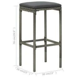Tabourets De Bar Avec Coussins 4 Pcs Gris Résine Tressée -Mobilier De Jardin Soldes tabourets de bar avec coussins 4 pcs gris resine tressee 3666722354868 943881