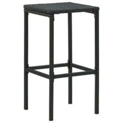 Tabourets De Bar Avec Coussins 4 Pcs Noir Résine Tressée -Mobilier De Jardin Soldes tabourets de bar avec coussins 4 pcs noir resine tressee 3666722354875 943868