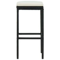 Tabourets De Bar Avec Coussins 4 Pcs Noir Résine Tressée -Mobilier De Jardin Soldes tabourets de bar avec coussins 4 pcs noir resine tressee 3666722354875 943869