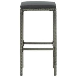 Tabourets De Bar Avec Coussins 6 Pcs Gris Résine Tressée -Mobilier De Jardin Soldes tabourets de bar avec coussins 6 pcs gris resine tressee 3666722413534 847403