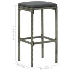 Tabourets De Bar Avec Coussins 6 Pcs Gris Résine Tressée -Mobilier De Jardin Soldes tabourets de bar avec coussins 6 pcs gris resine tressee 3666722413534 847406