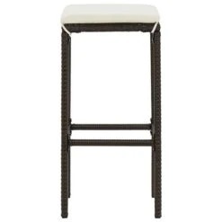 Tabourets De Bar Avec Coussins 6 Pcs Marron Résine Tressée -Mobilier De Jardin Soldes tabourets de bar avec coussins 6 pcs marron resine tressee 3666722354851 943886