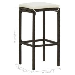 Tabourets De Bar Avec Coussins 6 Pcs Marron Résine Tressée -Mobilier De Jardin Soldes tabourets de bar avec coussins 6 pcs marron resine tressee 3666722354851 943889