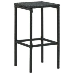 Tabourets De Bar Avec Coussins 6 Pcs Noir Résine Tressée -Mobilier De Jardin Soldes tabourets de bar avec coussins 6 pcs noir resine tressee 3666722354844 943892