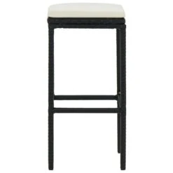 Tabourets De Bar Avec Coussins 6 Pcs Noir Résine Tressée -Mobilier De Jardin Soldes tabourets de bar avec coussins 6 pcs noir resine tressee 3666722354844 943893
