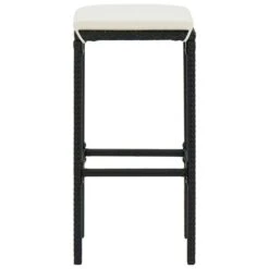 Tabourets De Bar Avec Coussins 6 Pcs Noir Résine Tressée -Mobilier De Jardin Soldes tabourets de bar avec coussins 6 pcs noir resine tressee 3666722354844 943894