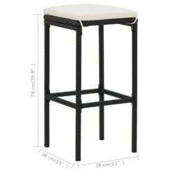 Tabourets De Bar Avec Coussins 6 Pcs Noir Résine Tressée -Mobilier De Jardin Soldes tabourets de bar avec coussins 6 pcs noir resine tressee 3666722354844 943897