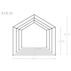 Tente De Rangement PE 3 X 6 M Blanc -Mobilier De Jardin Soldes tente de rangement pe 3 x 6 m blanc 8719883822563 1278800