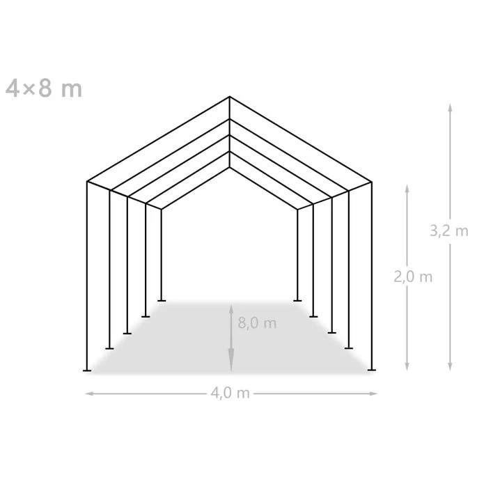 Tente De Rangement PE 4 X 8 M Blanc 10 Tente De Rangement PE 4 X 8 M Blanc – Image 10