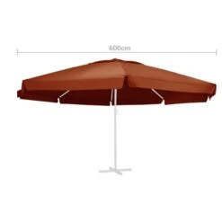 Tissu De Remplacement De Parasol D'extérieur Terre Cuite 600 Cm -Mobilier De Jardin Soldes tissu de remplacement de parasol d exterieur terre cuite 600 cm 3666722609616 1166282