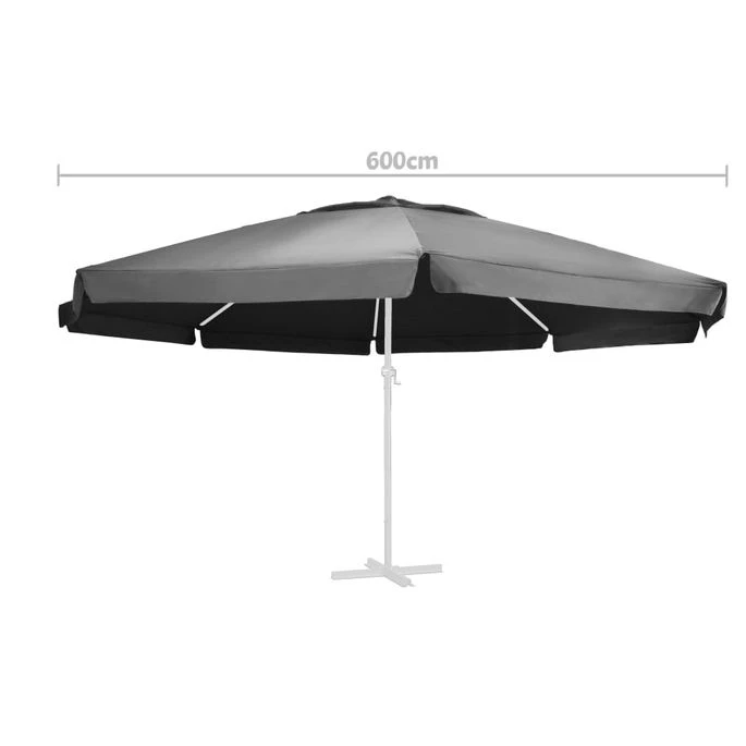 Tissu De Remplacement Pour Parasol D'extérieur Anthracite 600cm 4 Tissu De Remplacement Pour Parasol D'extérieur Anthracite 600cm – Image 4