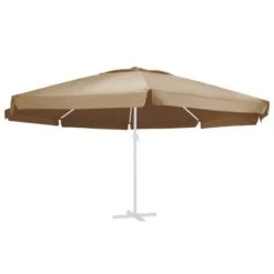 Tissu De Remplacement Pour Parasol D'extérieur Taupe 600 Cm