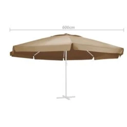 Tissu De Remplacement Pour Parasol D'extérieur Taupe 600 Cm -Mobilier De Jardin Soldes tissu de remplacement pour parasol d exterieur taupe 600 cm 3666722609609 1166278