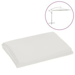 Tissu De Remplacement Pour Parasol Déporté Blanc Sable 300 Cm