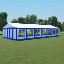 Tissu De Tente 6x14 M Bleu Et Blanc