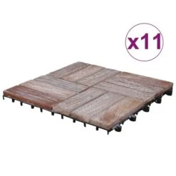 Tuiles De Terrasse 11 Pcs 30x30 Cm Bois De Récupération Solide 2