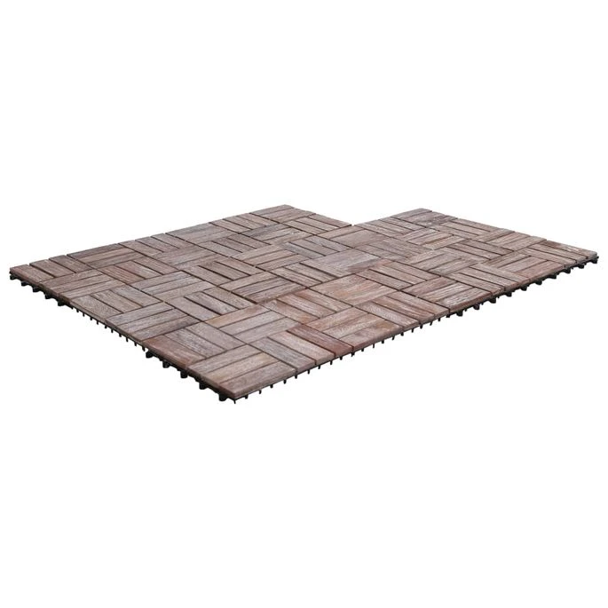Tuiles De Terrasse 11 Pcs 30x30 Cm Bois De Récupération Solide 2 2 Tuiles De Terrasse 11 Pcs 30x30 Cm Bois De Récupération Solide 2 – Image 2