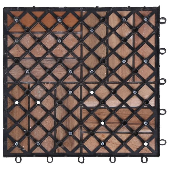 Tuiles De Terrasse 11 Pcs 30x30 Cm Bois De Récupération Solide 2 9 Tuiles De Terrasse 11 Pcs 30x30 Cm Bois De Récupération Solide 2 – Image 9