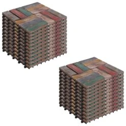 Tuiles De Terrasse 22 Pcs 30x30 Cm Bois De Récupération Solide -Mobilier De Jardin Soldes tuiles de terrasse 22 pcs 30x30 cm bois de recuperation solide 8720286033647 1283209