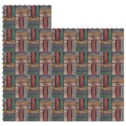 Tuiles De Terrasse 22 Pcs 30x30 Cm Bois De Récupération Solide -Mobilier De Jardin Soldes tuiles de terrasse 22 pcs 30x30 cm bois de recuperation solide 8720286033647 1283210