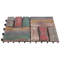 Tuiles De Terrasse 22 Pcs 30x30 Cm Bois De Récupération Solide -Mobilier De Jardin Soldes tuiles de terrasse 22 pcs 30x30 cm bois de recuperation solide 8720286033647 1283211