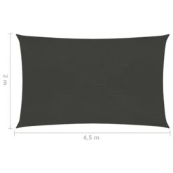 Voile D'ombrage 160 G/m² Anthracite 2x4,5 M PEHD -Mobilier De Jardin Soldes voile d ombrage 160 g m anthracite 2x4 5 m pehd 3666722361569 937782