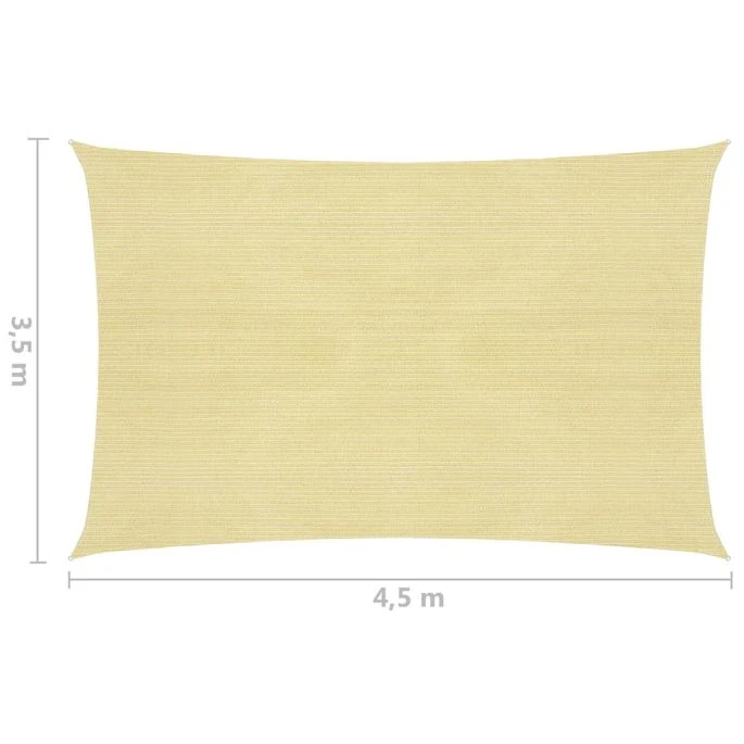 Voile D'ombrage 160 G/m² Beige 3,5x4,5 M PEHD 6 Voile D'ombrage 160 G/m² Beige 3,5x4,5 M PEHD – Image 6
