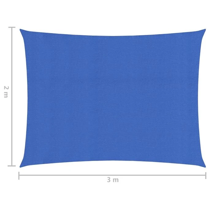 Voile D'ombrage 160 G/m² Bleu 2x3 M PEHD 6 Voile D'ombrage 160 G/m² Bleu 2x3 M PEHD – Image 6