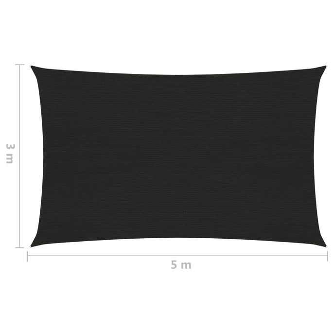 Voile D'ombrage 160 G/m² Noir 3x5 M PEHD 6 Voile D'ombrage 160 G/m² Noir 3x5 M PEHD – Image 6