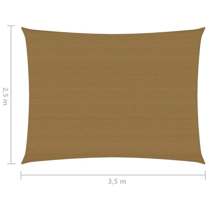 Voile D'ombrage 160 G/m² Taupe 2,5x3,5 M PEHD 6 Voile D'ombrage 160 G/m² Taupe 2,5x3,5 M PEHD – Image 6