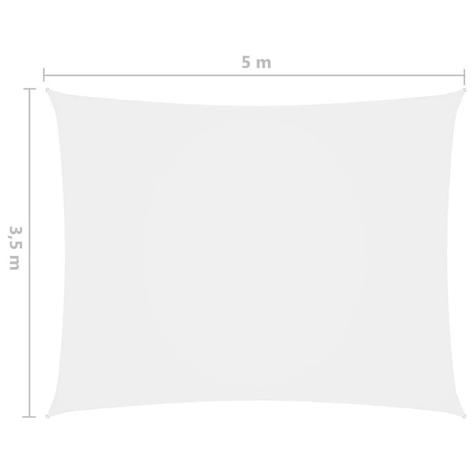Voile De Parasol Tissu Oxford Rectangulaire 3,5x5 M Blanc 6 Voile De Parasol Tissu Oxford Rectangulaire 3,5x5 M Blanc â Image 6