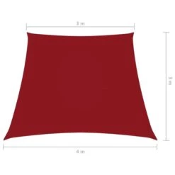 Voile De Parasol Tissu Oxford Trapèze 3/4x3 M Rouge -Mobilier De Jardin Soldes voile de parasol tissu oxford trapeze 3 4x3 m rouge 3666722477994 717053