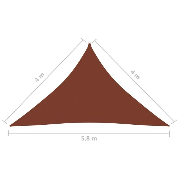Voile De Parasol Tissu Oxford Triangulaire 4x4x5,8m Terre Cuite 6 Voile De Parasol Tissu Oxford Triangulaire 4x4x5,8m Terre Cuite – Image 6
